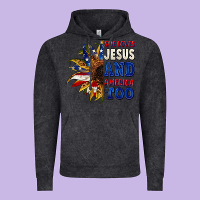 She Loves Jesus And America Too 4th Of July Vintage Hoodie Designed By Cowgirlartshop