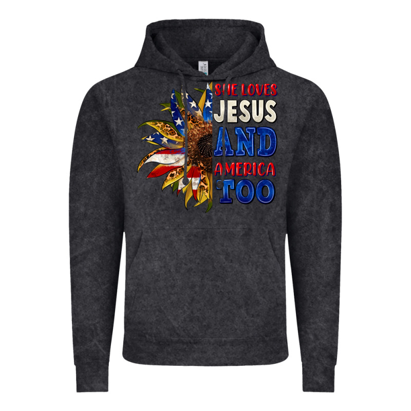 She Loves Jesus And America Too 4th Of July Vintage Hoodie by CowGirlArtShop | Teevron