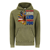 Vintage Olive She loves Jesus and America too 4th of july Vintage Hoodie - CowGirlArtShop