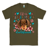 Army Green life is better with a dachshund Classic Tee - Jasminsmagicworld