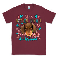 Burgundy life is better with a dachshund Classic Tee - Jasminsmagicworld