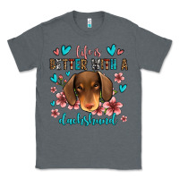 Charcoal Heather life is better with a dachshund Classic Tee - Jasminsmagicworld
