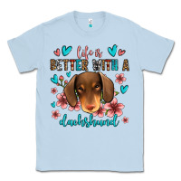 Dusty Blue life is better with a dachshund Classic Tee - Jasminsmagicworld