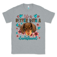 Heather Grey life is better with a dachshund Classic Tee - Jasminsmagicworld