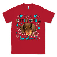 Red life is better with a dachshund Classic Tee - Jasminsmagicworld