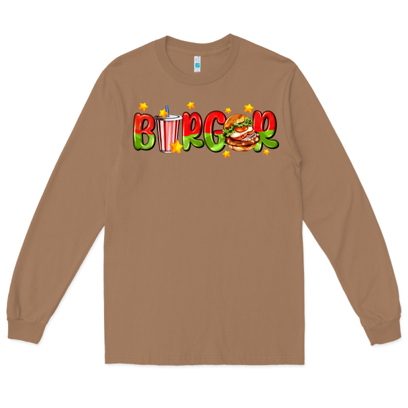 Burger With Coke And Stars Long Sleeve Tee by AdoDesignShop | Teevron