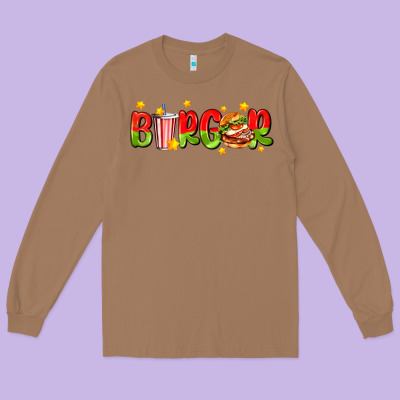 Burger With Coke And Stars Long Sleeve Tee Designed By Adodesignshop