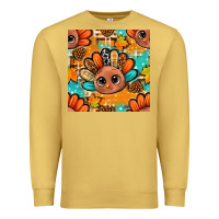 Antique Gold thanksgiving turkey and cone with tartan seamless pattern bbs Premium Sweatshirt - BundleAndBundleShop