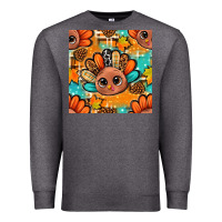 Charcoal Heather thanksgiving turkey and cone with tartan seamless pattern bbs Premium Sweatshirt - BundleAndBundleShop