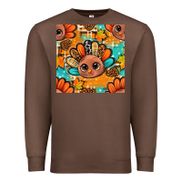 Chestnut thanksgiving turkey and cone with tartan seamless pattern bbs Premium Sweatshirt - BundleAndBundleShop
