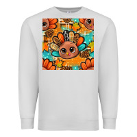 Dove Grey thanksgiving turkey and cone with tartan seamless pattern bbs Premium Sweatshirt - BundleAndBundleShop