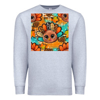 Heather Grey thanksgiving turkey and cone with tartan seamless pattern bbs Premium Sweatshirt - BundleAndBundleShop