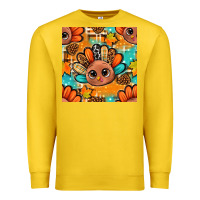 Lemon thanksgiving turkey and cone with tartan seamless pattern bbs Premium Sweatshirt - BundleAndBundleShop