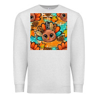 Oatmeal Heather thanksgiving turkey and cone with tartan seamless pattern bbs Premium Sweatshirt - BundleAndBundleShop