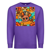 Purple thanksgiving turkey and cone with tartan seamless pattern bbs Premium Sweatshirt - BundleAndBundleShop