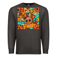 Smoke thanksgiving turkey and cone with tartan seamless pattern bbs Premium Sweatshirt - BundleAndBundleShop