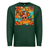 Sports Green thanksgiving turkey and cone with tartan seamless pattern bbs Premium Sweatshirt - BundleAndBundleShop