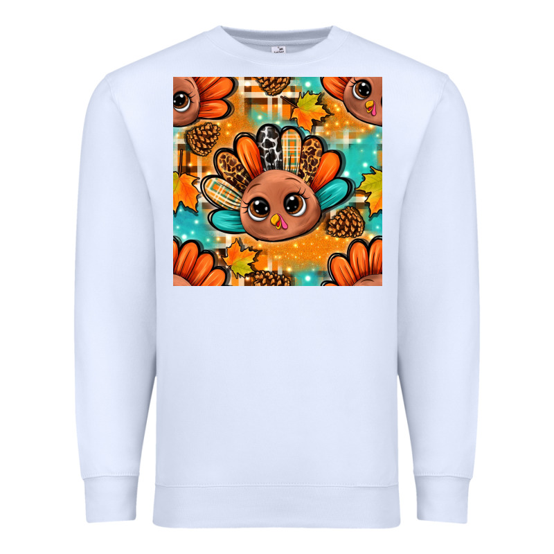 Thanksgiving Turkey And Cone With Tartan Seamless Pattern Bbs Premium Sweatshirt by BundleAndBundleShop | Teevron