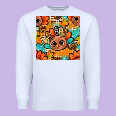 Thanksgiving Turkey And Cone With Tartan Seamless Pattern Bbs Premium Sweatshirt Designed By Bundleandbundleshop
