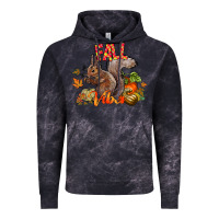 Cloud Black Fall Vibes Squirrel Vintage Hoodie - CowhideDigitalArt