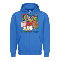 Take Me Out To The Ballgame  Autism Baseball Zipper Hoodie | Teevron