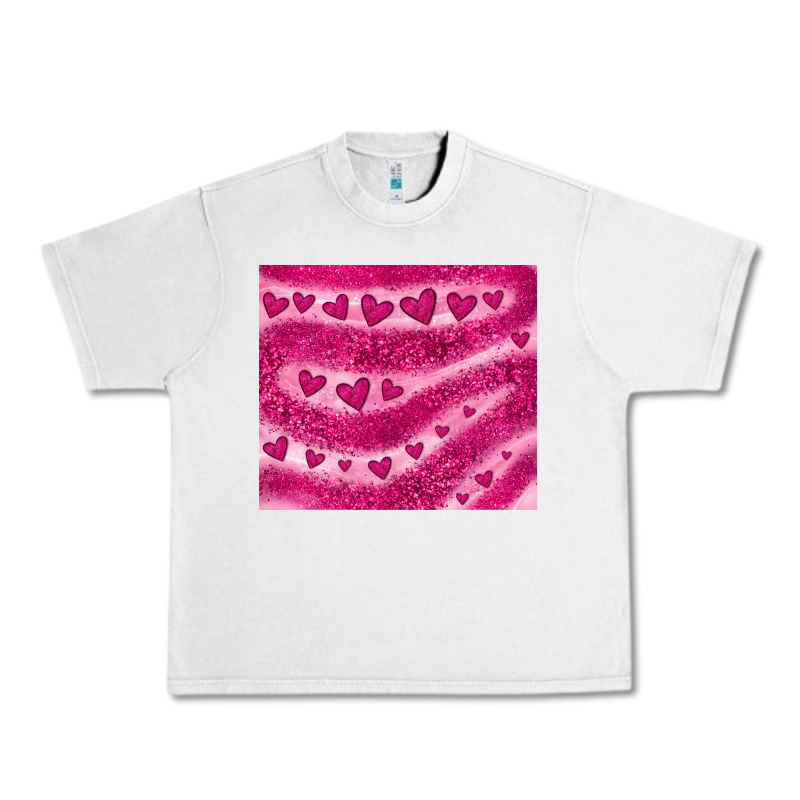 Pink Glitter Heart Urban Heavy Tee by JahusDesignShop | Teevron