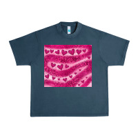 Midnight Navy pink glitter heart Urban Heavy Tee - JahusDesignShop