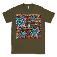 Army Green 4th of july turquoise gemstone seamless pattern Classic Tee - BundleAndBundleShop