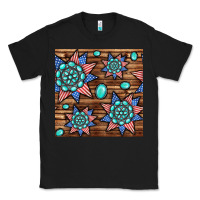 Black 4th of july turquoise gemstone seamless pattern Classic Tee - BundleAndBundleShop