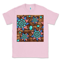 Bubblegum Pink 4th of july turquoise gemstone seamless pattern Classic Tee - BundleAndBundleShop