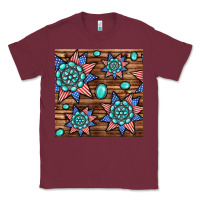 Burgundy 4th of july turquoise gemstone seamless pattern Classic Tee - BundleAndBundleShop