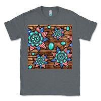 Charcoal Heather 4th of july turquoise gemstone seamless pattern Classic Tee - BundleAndBundleShop