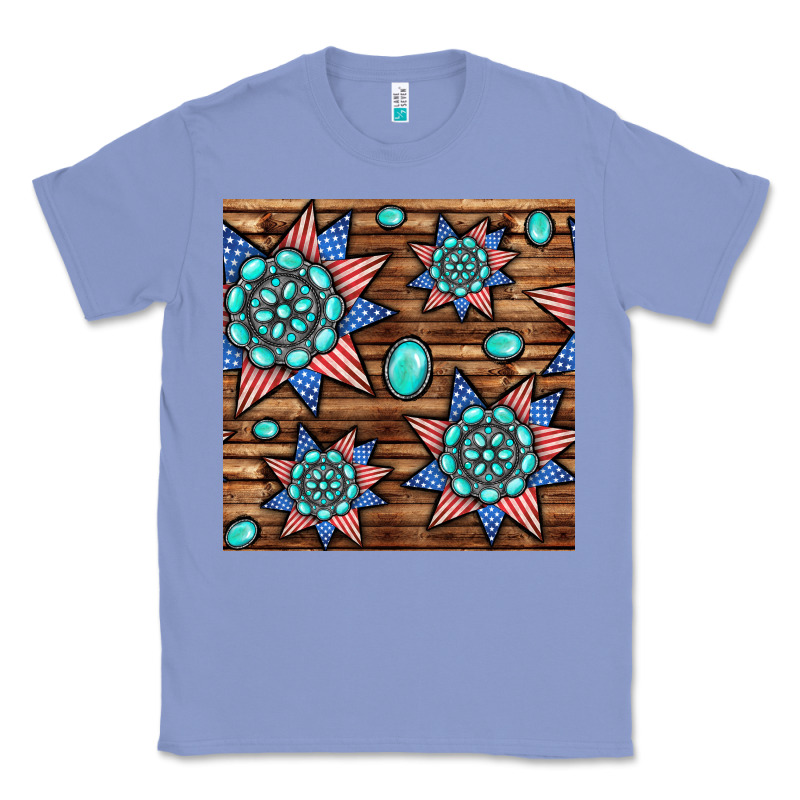 4th Of July Turquoise Gemstone Seamless Pattern Classic Tee by BundleAndBundleShop | Teevron