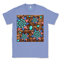 Colony Blue 4th of july turquoise gemstone seamless pattern Classic Tee - BundleAndBundleShop
