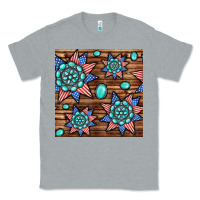 Heather Grey 4th of july turquoise gemstone seamless pattern Classic Tee - BundleAndBundleShop