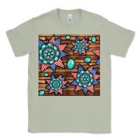 Matcha 4th of july turquoise gemstone seamless pattern Classic Tee - BundleAndBundleShop