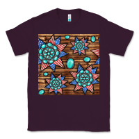 Plum 4th of july turquoise gemstone seamless pattern Classic Tee - BundleAndBundleShop
