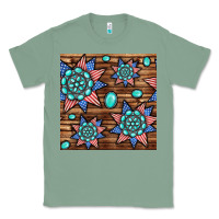 Sage 4th of july turquoise gemstone seamless pattern Classic Tee - BundleAndBundleShop