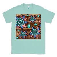 Seafoam 4th of july turquoise gemstone seamless pattern Classic Tee - BundleAndBundleShop
