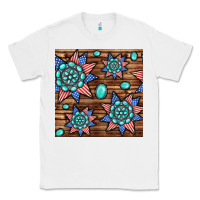 White 4th of july turquoise gemstone seamless pattern Classic Tee - BundleAndBundleShop