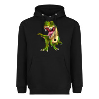 Black T-rex Heavyweight Hoodie - MaliasSmallBusiness