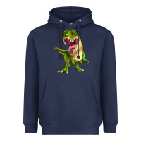 Navy T-rex Heavyweight Hoodie - MaliasSmallBusiness