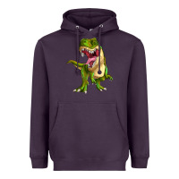 Plum T-rex Heavyweight Hoodie - MaliasSmallBusiness