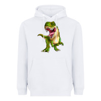 White T-rex Heavyweight Hoodie - MaliasSmallBusiness