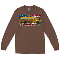 Chestnut school bus camouflage american flag license plate Long Sleeve Tee - Artiststas