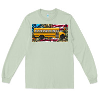 Matcha school bus camouflage american flag license plate Long Sleeve Tee - Artiststas