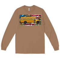 Toasted Coconut school bus camouflage american flag license plate Long Sleeve Tee - Artiststas