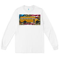 White school bus camouflage american flag license plate Long Sleeve Tee - Artiststas