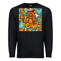 Black thanksgiving turkey with tartan seamless pattern bbs Premium Sweatshirt - BundleAndBundleShop