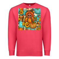 Cardinal thanksgiving turkey with tartan seamless pattern bbs Premium Sweatshirt - BundleAndBundleShop